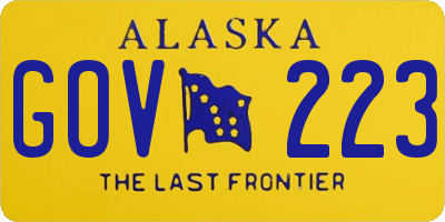 AK license plate GOV223