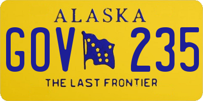 AK license plate GOV235