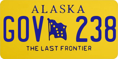 AK license plate GOV238