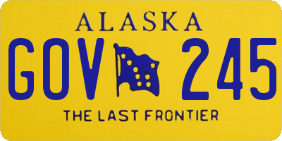 AK license plate GOV245