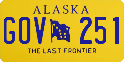 AK license plate GOV251