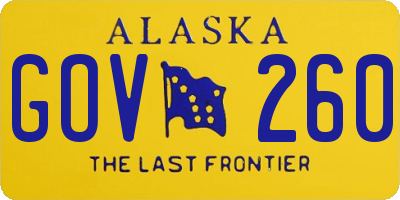 AK license plate GOV260