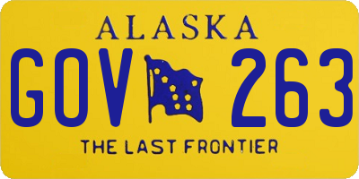 AK license plate GOV263