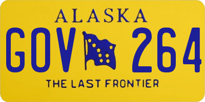 AK license plate GOV264