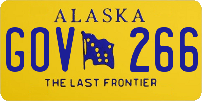 AK license plate GOV266