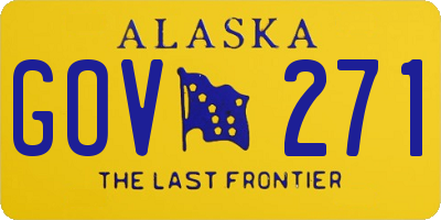 AK license plate GOV271