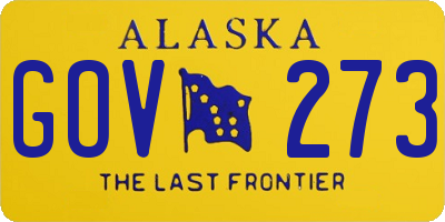 AK license plate GOV273