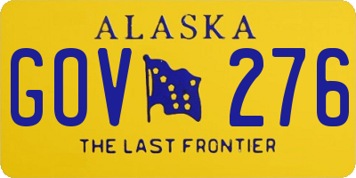 AK license plate GOV276