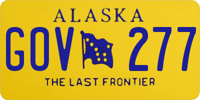 AK license plate GOV277