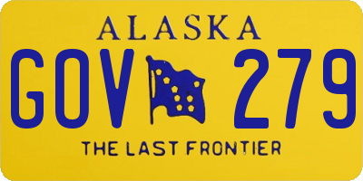 AK license plate GOV279