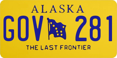 AK license plate GOV281