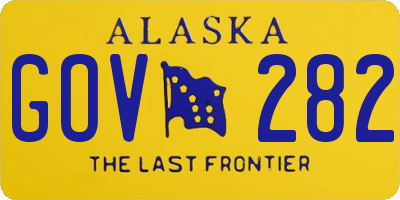 AK license plate GOV282