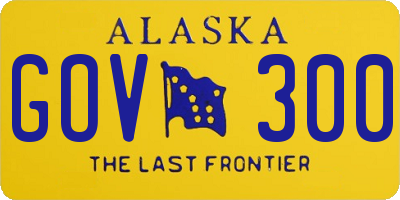 AK license plate GOV300