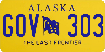 AK license plate GOV303