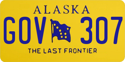 AK license plate GOV307