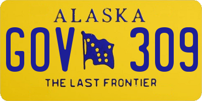 AK license plate GOV309