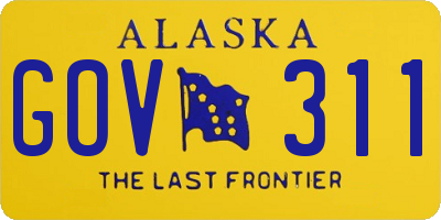 AK license plate GOV311