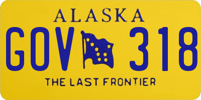 AK license plate GOV318