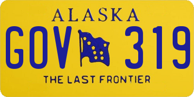 AK license plate GOV319