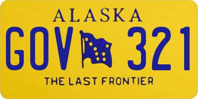 AK license plate GOV321