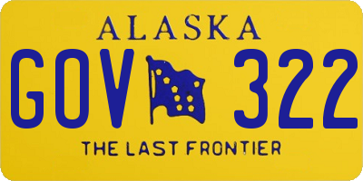 AK license plate GOV322
