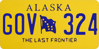AK license plate GOV324