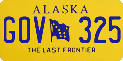 AK license plate GOV325