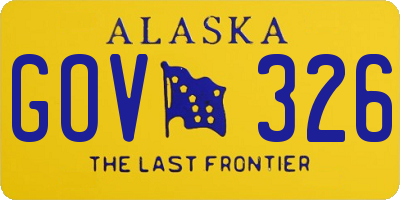 AK license plate GOV326