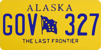 AK license plate GOV327