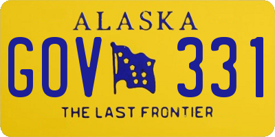 AK license plate GOV331