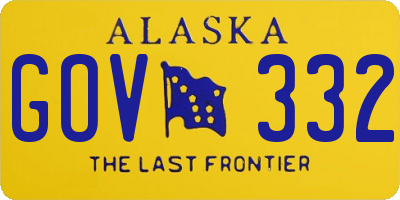 AK license plate GOV332