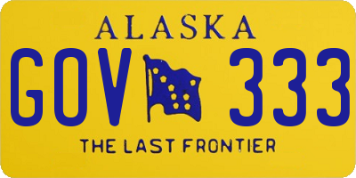 AK license plate GOV333