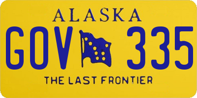 AK license plate GOV335