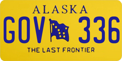 AK license plate GOV336