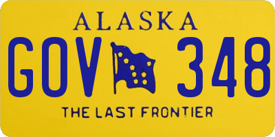 AK license plate GOV348