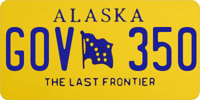 AK license plate GOV350