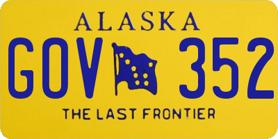 AK license plate GOV352
