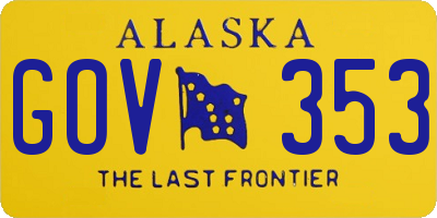AK license plate GOV353