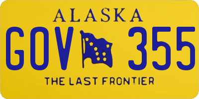 AK license plate GOV355