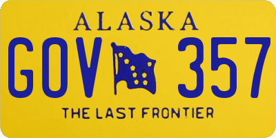 AK license plate GOV357