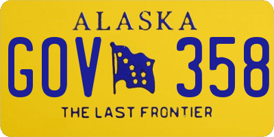 AK license plate GOV358