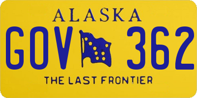 AK license plate GOV362