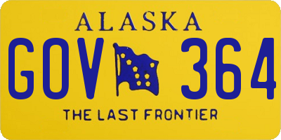 AK license plate GOV364