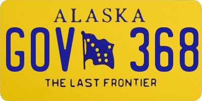 AK license plate GOV368