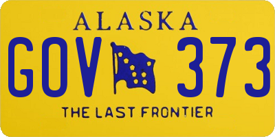 AK license plate GOV373