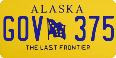 AK license plate GOV375