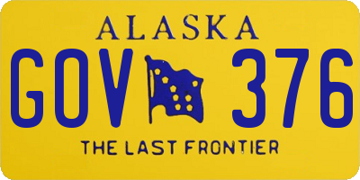 AK license plate GOV376