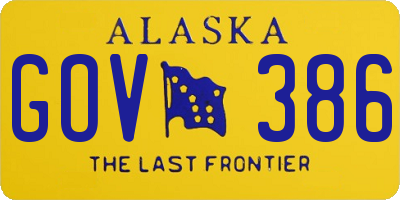 AK license plate GOV386