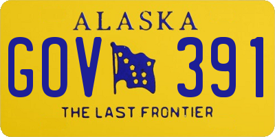 AK license plate GOV391