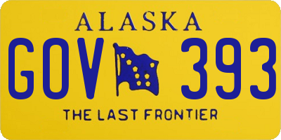 AK license plate GOV393